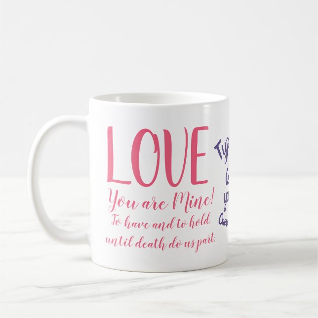 Funny Typography Gift. Custom Text Double-sided Coffee Mug (Left)