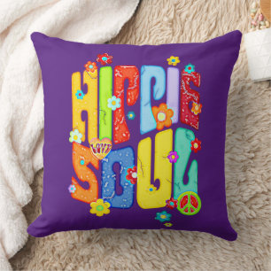 Funny Typography - HIPPIE SOUL 1 Cushion