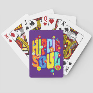 Funny Typography - HIPPIE SOUL 1 Playing Cards
