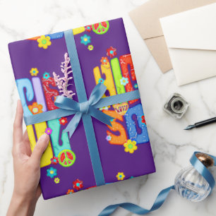 Funny Typography - HIPPIE SOUL 1 Wrapping Paper