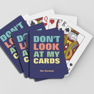 Funny Typography Humourous Family Playing Cards