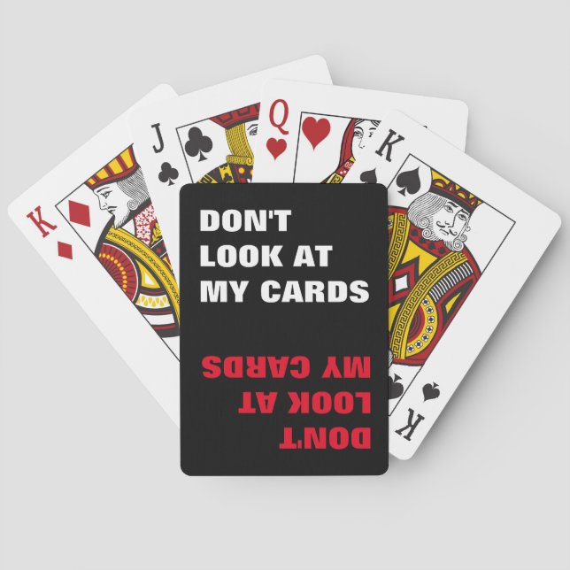 funny typography quote playing cards (Back)