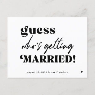Funny typography quote wedding save the date announcement postcard