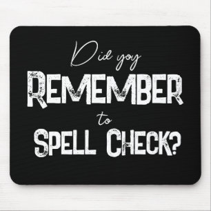 Funny typography simple black & white Mouse Pad