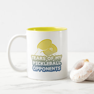 Funny Typography Tears of my Pickleball Opponents Two-Tone Coffee Mug