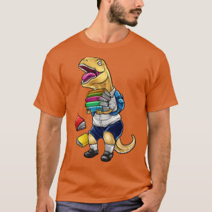 Funny Tyrannosaurus Rex With Books School T-Shirt