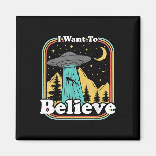 Funny UFO Abduction 70s 80s Retro Alien I Want To  Magnet