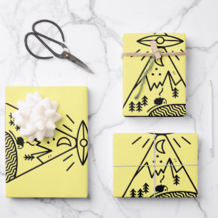 Funny Ufo ,Area 51, Alien Abduction  Wrapping Paper Sheet
