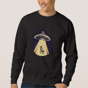 Funny UFO Beaming a Donkey for Alien Costume Lover Sweatshirt
