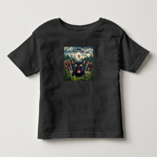 Funny UFO Bigfoot Cat Selfie Kids Men Women Toddler T-Shirt