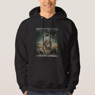 Funny UFO Cat Selfie u2013 Cute Alien Space Cat Ca Hoodie