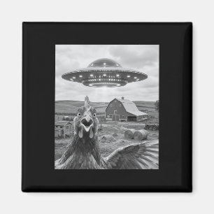 Funny Ufo Chicken Selfie Meme Encounter Alien In T Magnet