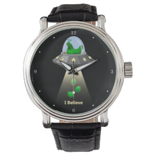 Funny UFO Green Chicken Egg Alien Abduction Watch