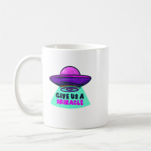 Funny UFO Miracle Illustration Playful Sci-Fi Art Coffee Mug
