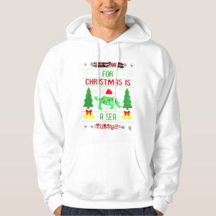Funny Ugly All I Want For Christmas Is A Sea Turtl Hoodie