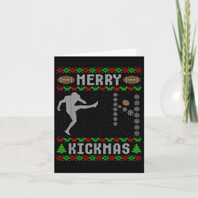 Funny Ugly Christmas Football Srt Team Kicker  Card (Front)