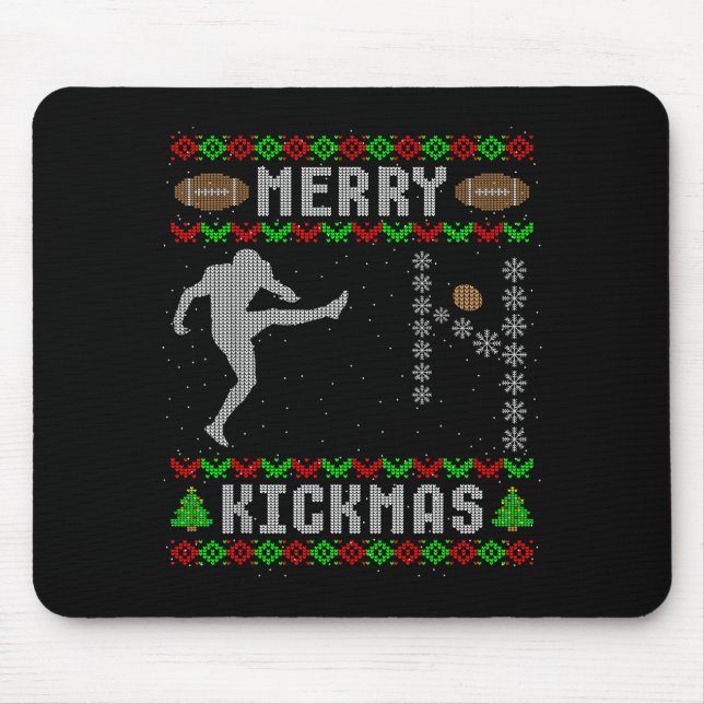 Funny Ugly Christmas Football Srt Team Kicker  Mouse Mat (Front)
