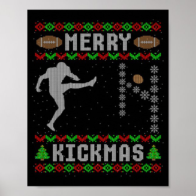 Funny Ugly Christmas Football Srt Team Kicker  Poster (Front)