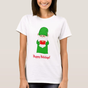 Funny Ugly Christmas Gnome in Green Ugly T-Shirt