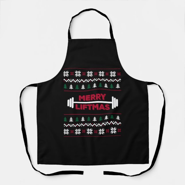Funny Ugly christmas lifting gym graphic - Apron (Front)