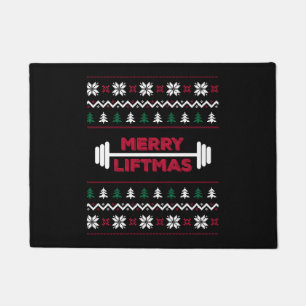 Funny Ugly christmas lifting gym graphic - Doormat