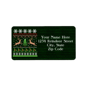 Funny Ugly Christmas Sweater Address Label