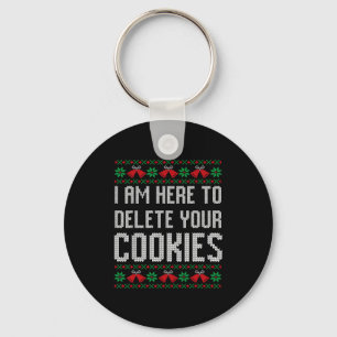 Funny Ugly Christmas Sweater Computer Geek Christm Key Ring