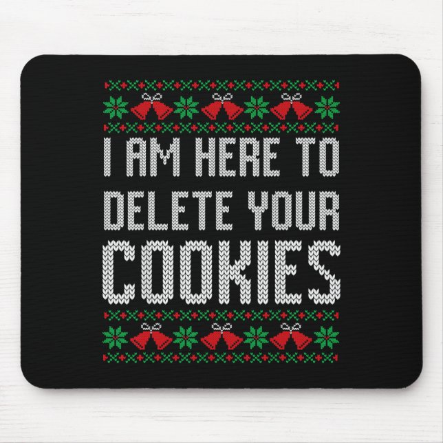 Funny Ugly Christmas Sweater Computer Geek Christm Mouse Mat (Front)