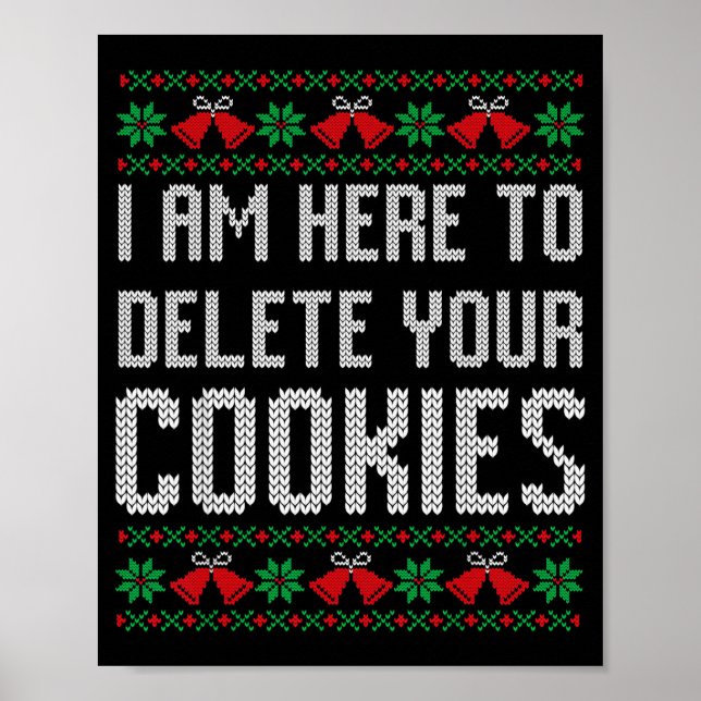 Funny Ugly Christmas Sweater Computer Geek Christm Poster (Front)