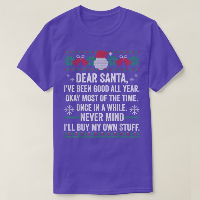 Funny Ugly Christmas Sweater Dear Santa Claus Wish (Design Front)