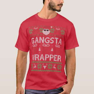 Funny Ugly Christmas Sweater Gansta Wrapper Santa