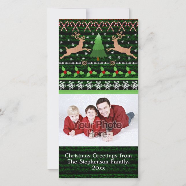 Funny Ugly Christmas Sweater Holiday Card (Front)