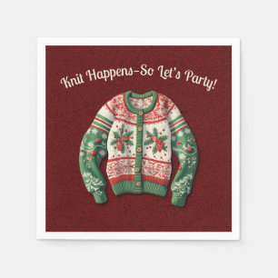 Funny Ugly Christmas Sweater Holiday Party Napkin