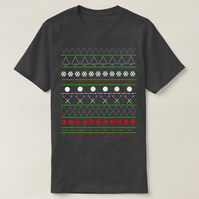 Funny ugly christmas sweater lacrosse design  (Design Front)