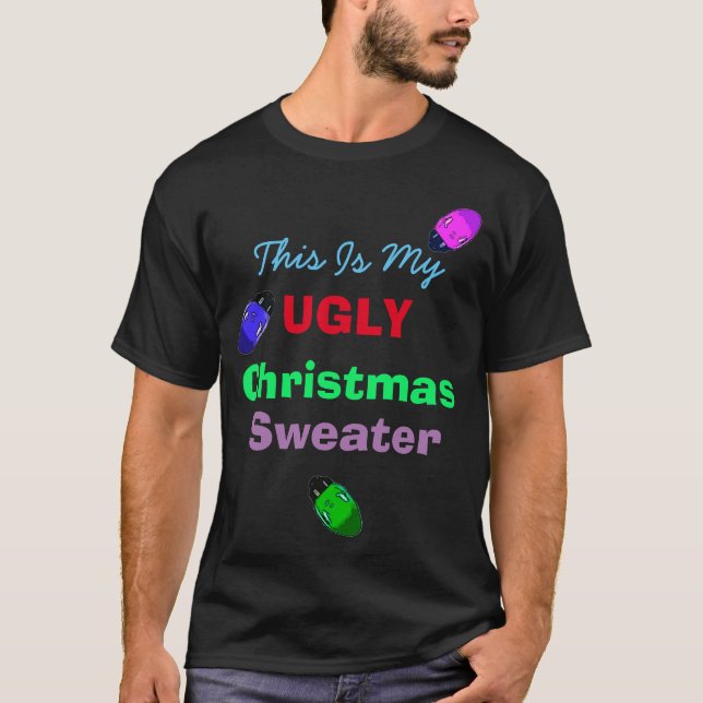 Funny "Ugly Christmas Sweater" Men's Shirt (Front)