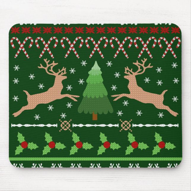 Funny Ugly Christmas Sweater Mouse Mat (Front)