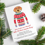 Funny Ugly Christmas Sweater Party Cute Dog Invitation<br><div class="desc">Funny holiday party invitation featuring a dog wearing an Ugly Christmas Sweater and red glasses. Add your party details to customise.  A perfect invitation for for dog lovers.</div>