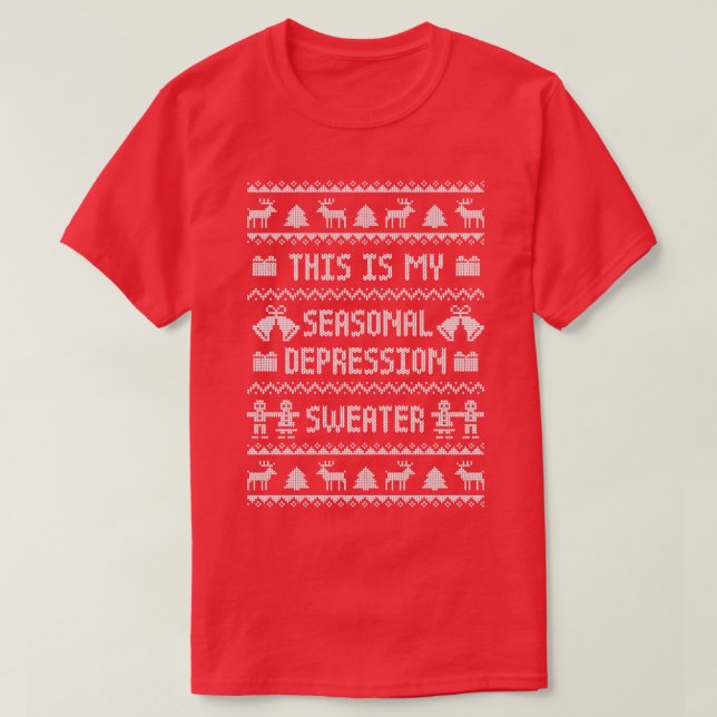 Funny Ugly Christmas Sweater This Is My Seasonal D (Design Front)
