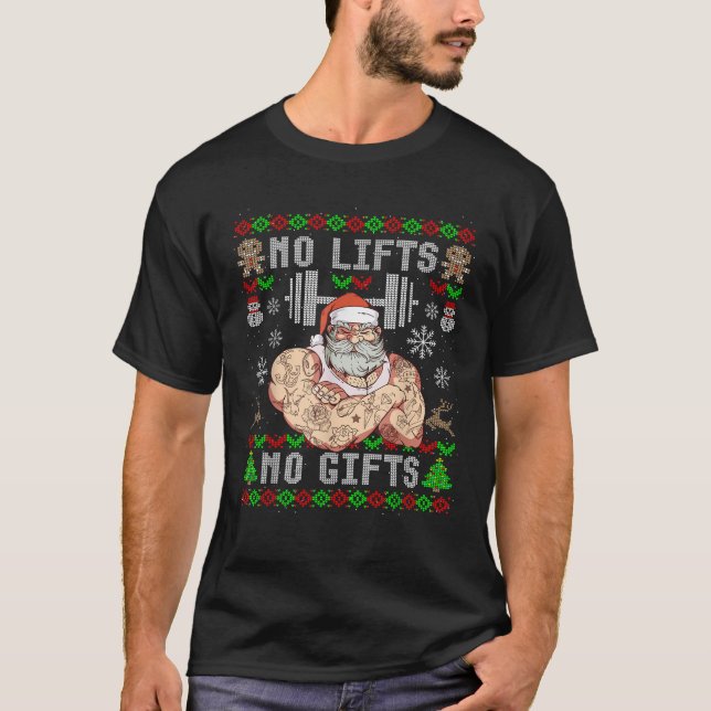 Funny Ugly Christmas Weightlifting Designs Men s U T-Shirt (Front)