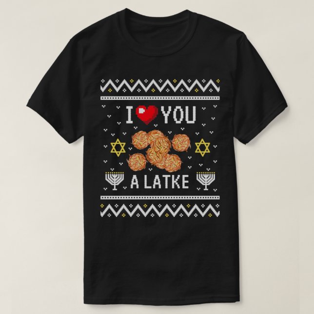 Funny Ugly Hanukkah Sweater Design I Love You a La (Design Front)
