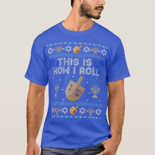 Funny Ugly Hanukkah Sweater How I Roll Dreidel 