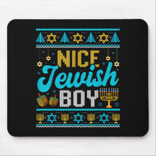 Funny Ugly Hanukkah Sweater Nice Jewish Boy Matchi Mouse Mat