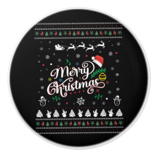 Funny Ugly  Merry Christmas Ceramic Knob