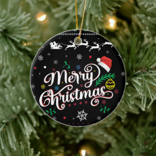 Funny Ugly Merry Christmas Ceramic Tree Decoration