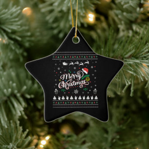 Funny Ugly Merry Christmas Ceramic Tree Decoration