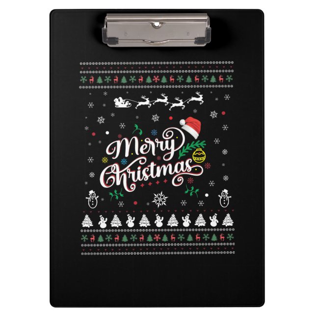 Funny Ugly  Merry Christmas Clipboard (Front)