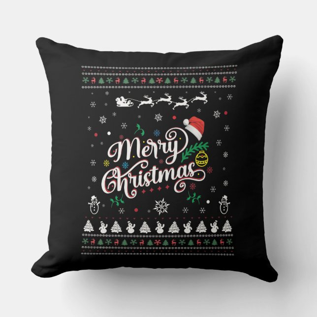 Funny Ugly  Merry Christmas Cushion (Front)