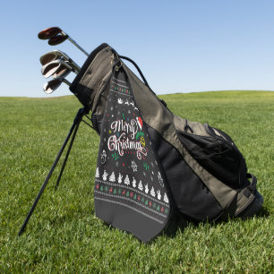 Funny Ugly Merry Christmas Golf Towel