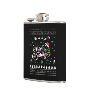 Funny Ugly  Merry Christmas Hip Flask