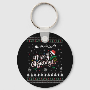 Funny Ugly Merry Christmas Key Ring